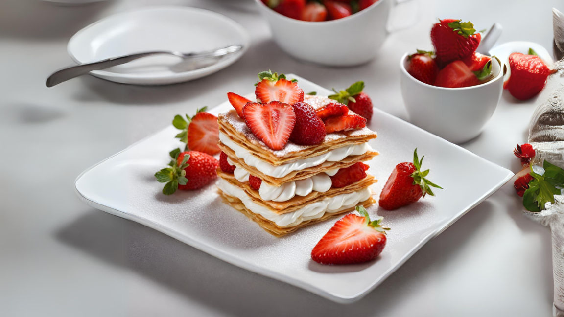 Mille-feuille Dessert with Strawberries