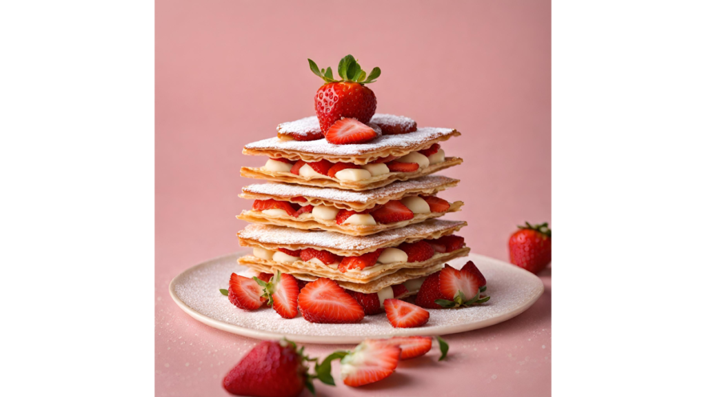 Mille-feuille Dessert with Strawberries