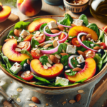 Fresh Green Salad With Peaches & Tomatoes