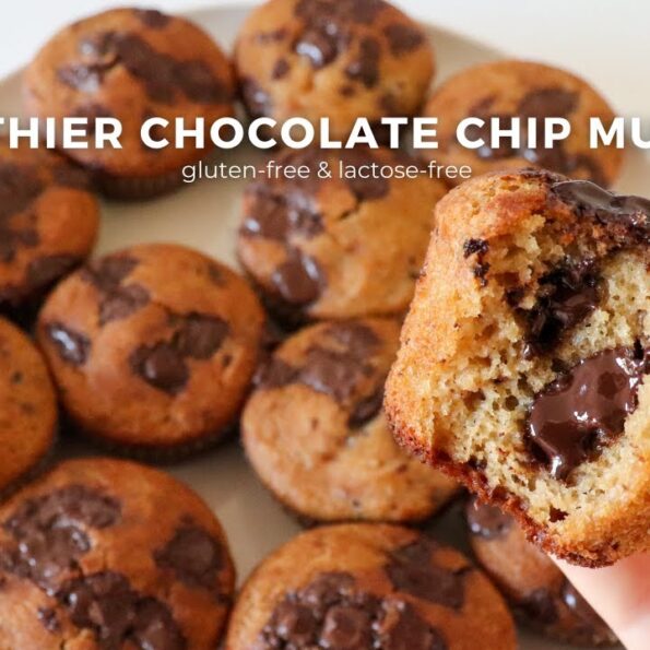 Healthier Chocolate Chip Muffins | Easy Gluten-free & Lactose-free Muffin Recipe