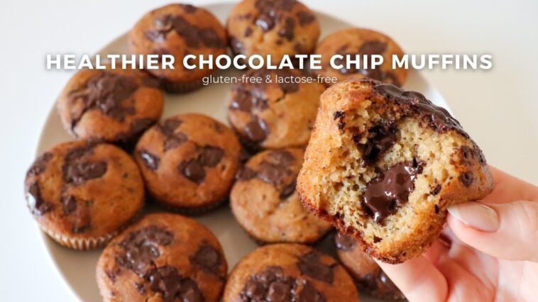 Healthier Chocolate Chip Muffins | Easy Gluten-free & Lactose-free Muffin Recipe